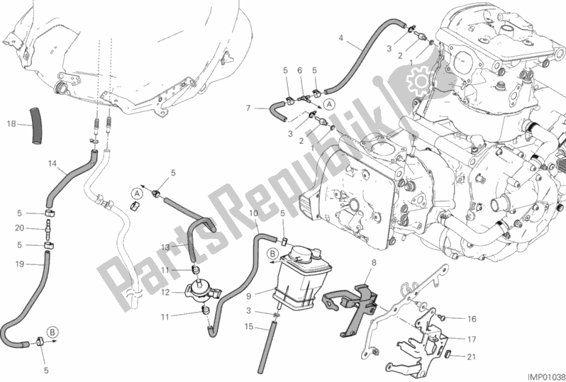 All parts for the Hot Air Pipe Canister of the Ducati Supersport S Thailand 950 2018